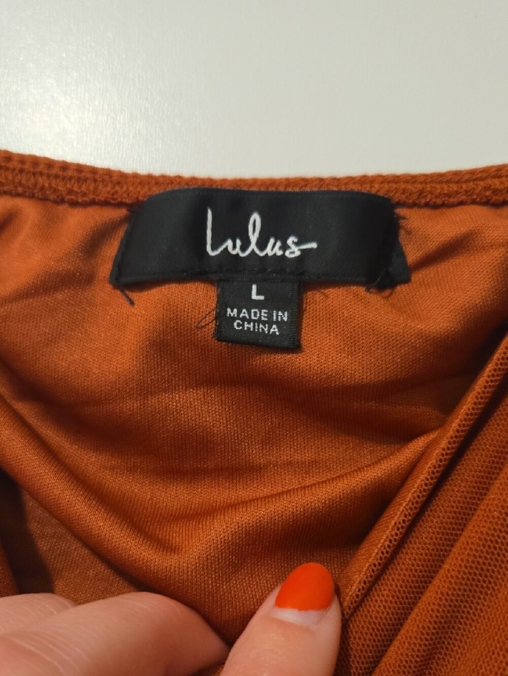 Lulu's Rust Drawstring Ruched Long-Sleeve Crop - Picture 4 of 7